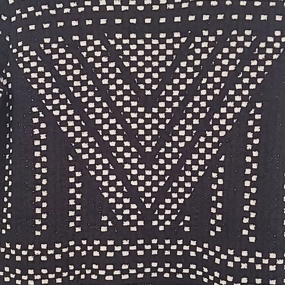 Top Shop Geometric Pattern Fit And Flare Knitted Mini Dress Black White Size US8 - Picture 6 of 14